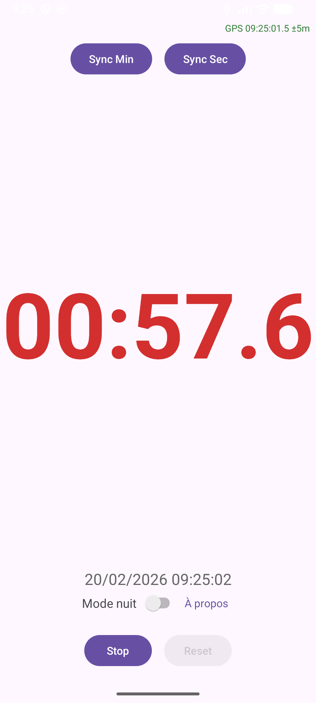 Timer à la minute