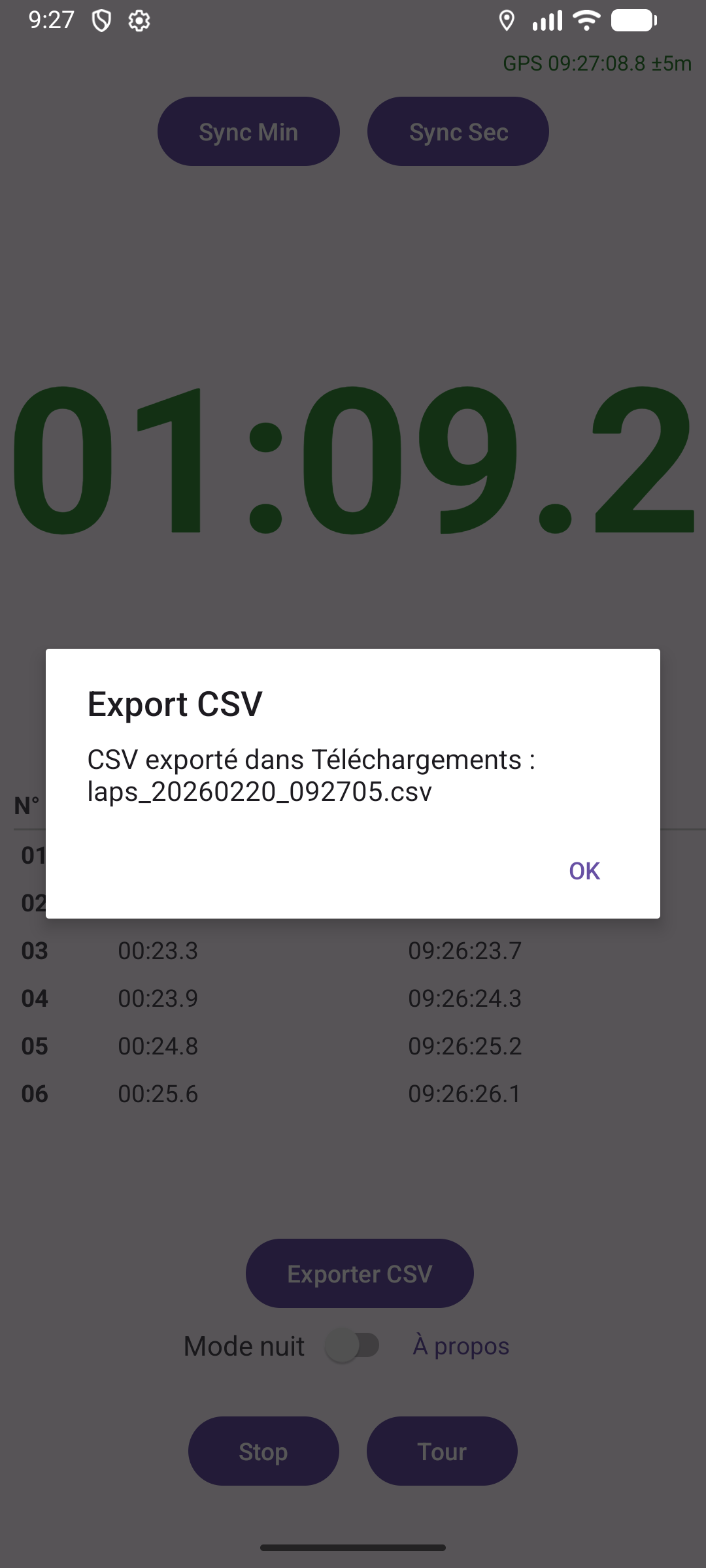 Export CSV